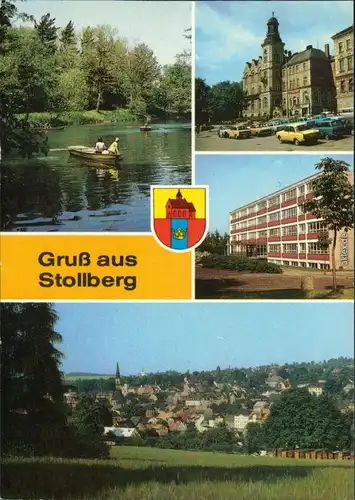 Stollberg (Erzgebirge) Walkteich, Markt Rathaus, Erich-Weinert-Oberschule  1985