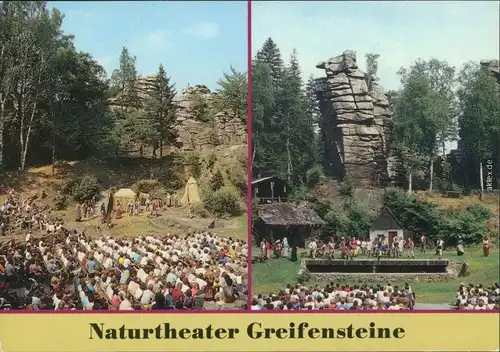 Annaberg-Buchholz Naturtheater Greifensteine Ansichtskarte 1988