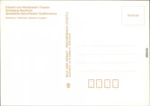 Annaberg-Buchholz Naturtheater Greifensteine Ansichtskarte 1988