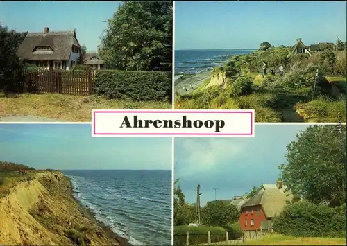 Ahrenshoop Weg zum Hohen Ufer, Häuser am Steilufer, Hohes Ufer, Fischerhaus 1985