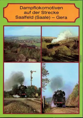 Gera Dampflokomotiven auf der Strecke Saalfeld (Saale) - Gera 1984