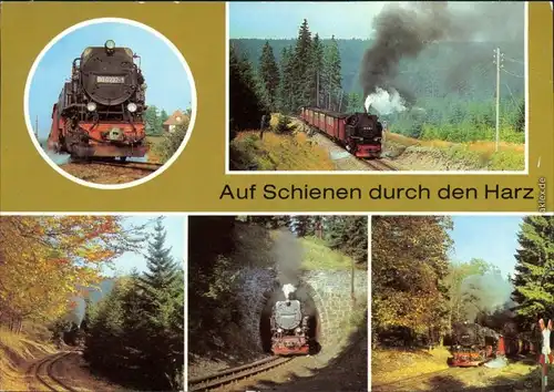 Harzquerbahn, auf Schienen durch den Harz Ansichtskarte Bild Heimat DDR 1986