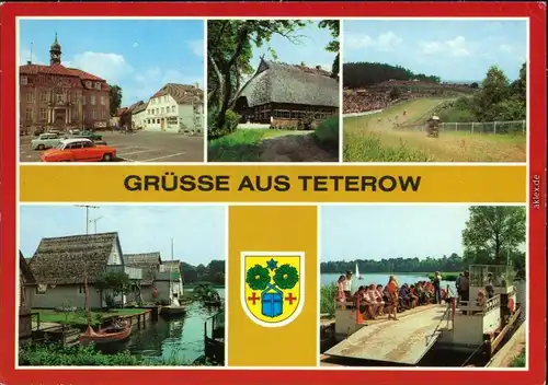 Teterow Markt, HO-Gaststätte "Wendenkrug Bergringrennen, Bootshaus-Kolonie 1983