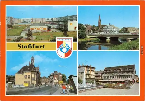 Staßfurt Stassfurt Leninring, Bodebrücke, Post, Karl-Marx-Straße 1984