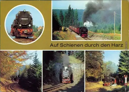 Harzquerbahn / Harzbahn Dampflokomotive Ansichtskarte 1983