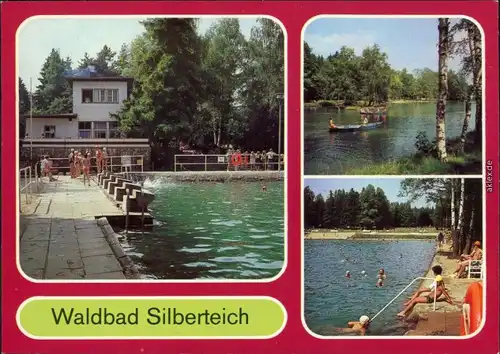 Seifhennersdorf Waldbad Silberteich -   Kanufahrer, Schwimmbecken 1985