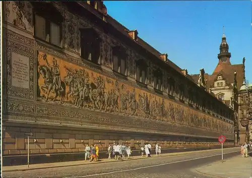 Dresden Fürstenzug Ansichtskarte Schloß 1986