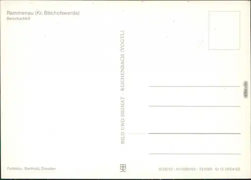 Rammenau Bischofswerda Barockschloss Ansichtskarte 1985