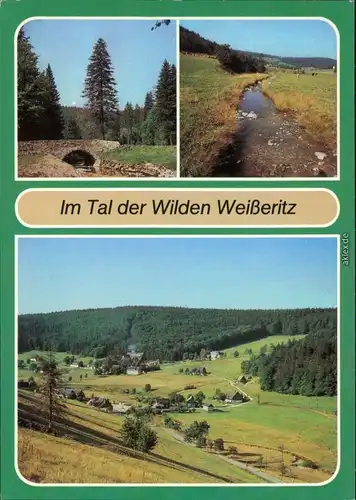 Dippoldiswalde Zinnbrücke, Wilde Weißeritz,   Rehefeld-Zaunhaus 1987