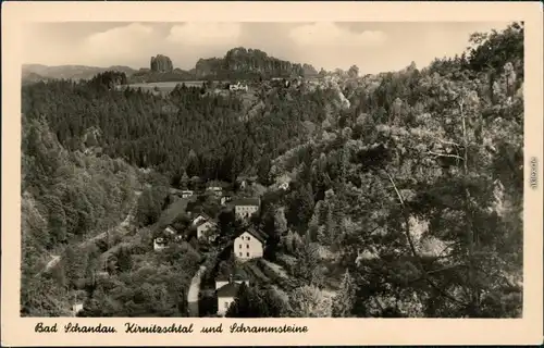 Bad Schandau Panorama-Ansicht, Kirnitzschtal und Schrammsteine 1956