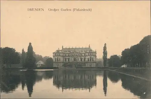 Dresden Palais und -teich im Großen Garten Ansichtskarte 1916