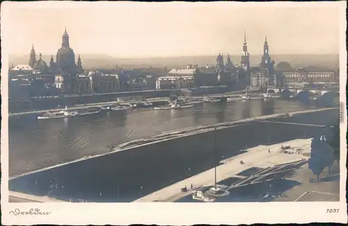 Innere Altstadt Dresden Panorama-Ansichten Foto Ansichtskarte  1932