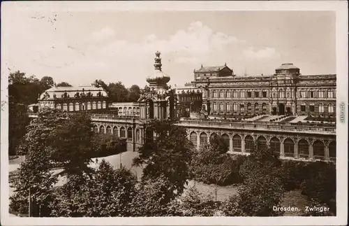 Ansichtskarte Innere Altstadt Dresden Zwinger von Außen 1927