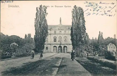 Dresden Palais im Großen Garten Ansihtskarte 1907