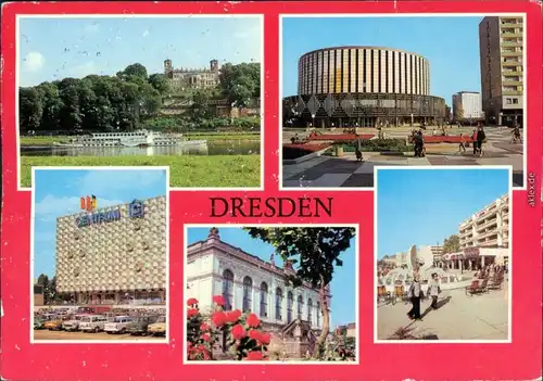 Dresden Blick zum Pionierpalast Prager Straße,  Straße der Befreiung 1987