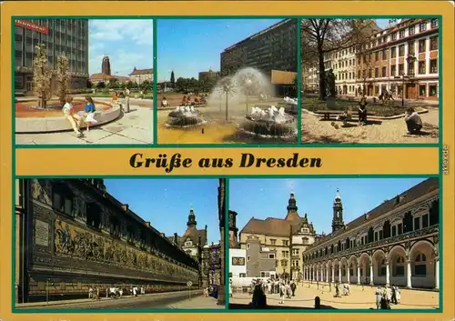Dresden Glasbrunnen am Pirnaischen Platz, Prager Straße, Straße  1985