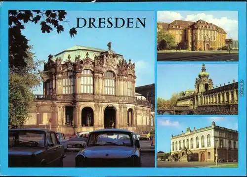 Dresden Zwinger, Landhaus, Johanneum Ansichtskarte  1982