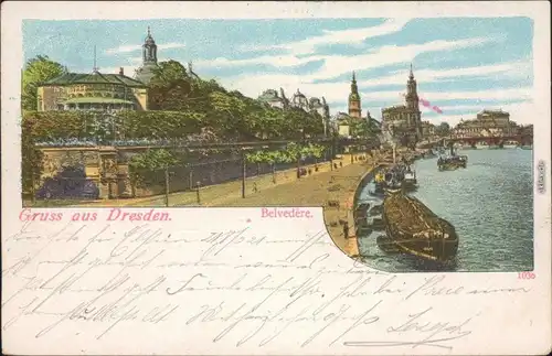 Dresden Belvedere Ansichtskarte Künstlerkarte 1904