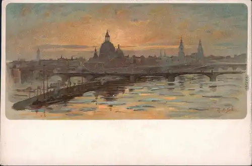 Dresden Künstlerkarte: Panorama-Ansicht 1912 