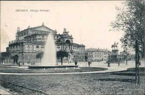 Innere Altstadt Dresden Semperoper Ansichtskarte  1911