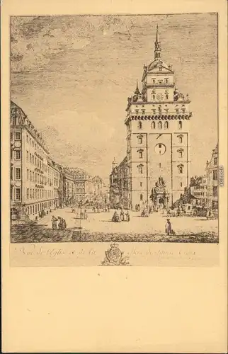 Innere Altstadt Dresden Kreuzkirche im 18ten Jahrhundert 1924