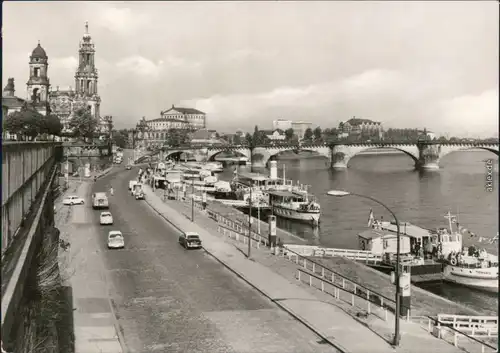 Innere Altstadt Dresden Brühlsche Terrasse / Terassenufer 1974