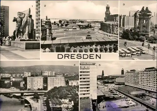 Dresden Prager Straße, Theaterplatz   Ruine der Frauenkirche Prager Straße 1978