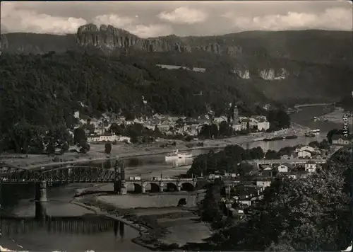 Bad Schandau Panorama-Ansicht, Falkenstein, Schrammsteine 1964