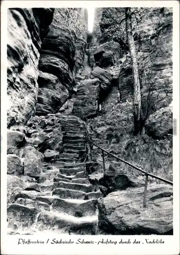 Pfaffendorf Königstein Sächsische Schweiz Pfaffenstein Aufstieg   Vadelöhr 1975