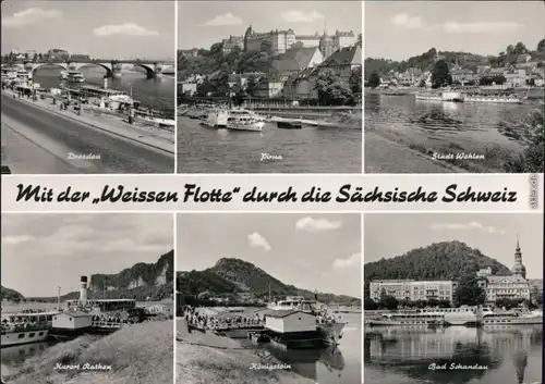 Dresden Sächsische Dampfschifffahrt Weiße Flotte Pirna Rathen Bad Schandau 1972