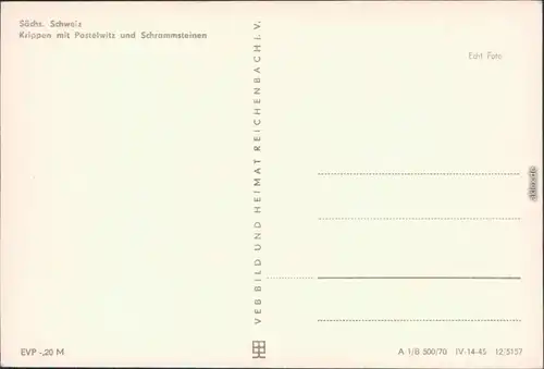 Postelwitz Bad Schandau Krippen mit Postelwitz und Schrammsteinen  1970