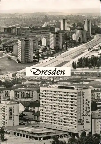 Seevorstadt Dresden St. Petersburger Straße und Hochhaus Pirnaischen Platz 1969