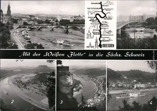 Dresden 1.Terrassenufer, 2. Basteiblick,  Königstein Bad Schandau 1976