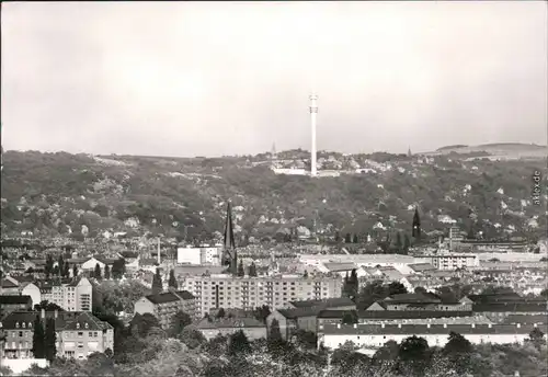 Dresden Panorama-Ansicht, Fernsehturm Neubauten Kirche 1976