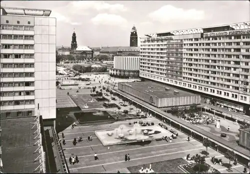 Seevorstadt Dresden Blick auf die Prager Straße von xx oben 1979