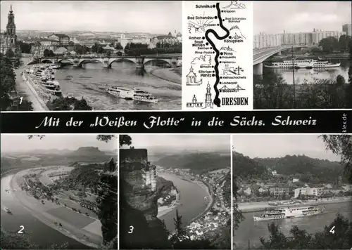 Dresden   Terrassenufer Basteiblick,   Festung Königstein   Bad Schandau 1976