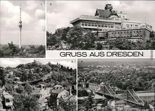 Dresden  Fernsehturm HO-Gaststätte "Luisenhof",  Blick zur HOG "Luisenhof 1979