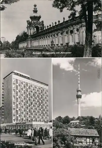 Dresden Zwinger-Langgalerie mit Kronautor, Interhotel "Newa", Fernsehturm 1980
