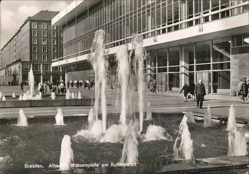 Innere Altstadt Dresden Altmarkt, Wasserspiele am Kulturpalast 1971