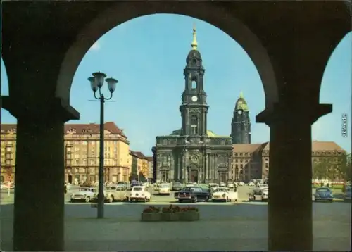 Innere Altstadt Dresden Arkaden am Altmarkt, Kreuzkirche, Neues Rathaus 1971