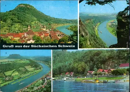 Rathen 1. Blick auf Königstein,   Bastei, 3. Blick zum Lilienstein,  1975