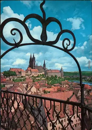 Meißen Panorama-Ansicht, Schloss Albrechtsburg Ansichtskarte 1988