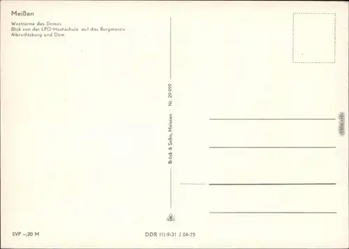 Meißen Dom und Albrechtsburg Ansichtskarte  1980