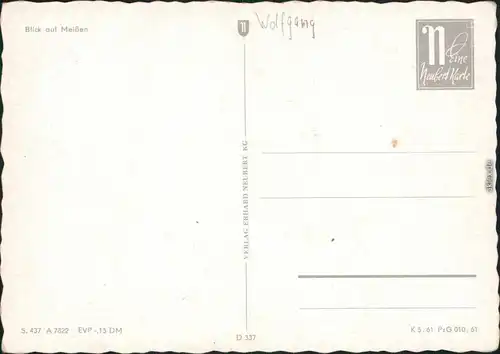 Meißen Panorama-Ansicht Ansichtskarte 1961