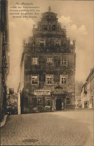 Meißen Giebel des Bahrmannschen Hauses 1914