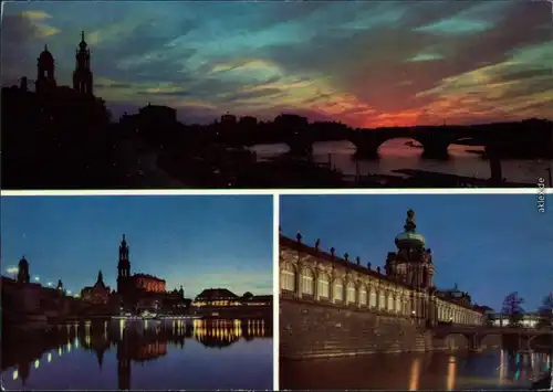 Dresden Dresden bei Nacht Ansichtskarte xxx 1975