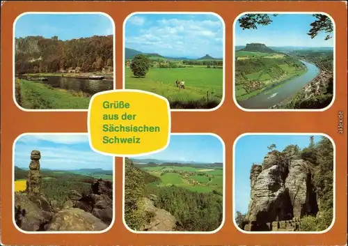Porschdorf Bad Schandau Blick zum Mönch, Schöna und zum Zirkelstein 1983