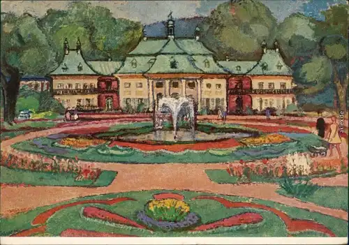 Pillnitz Künstlerkarte: Gemälde / Kunstwerke: Schloss mit Schlossgarten 1961