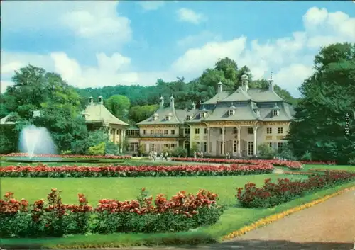 Pillnitz Schloss Pillnitz mit Schloßgarten Ansichtskarte  1968