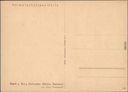 Hohnstein  Burg Hohnstein (Sächsische Schweiz) - Außen  1930